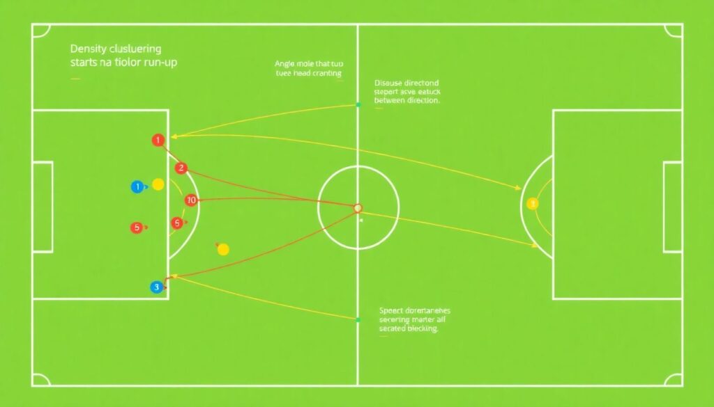 Эффект разброса игроков после разбега к углу поля - иллюстрация