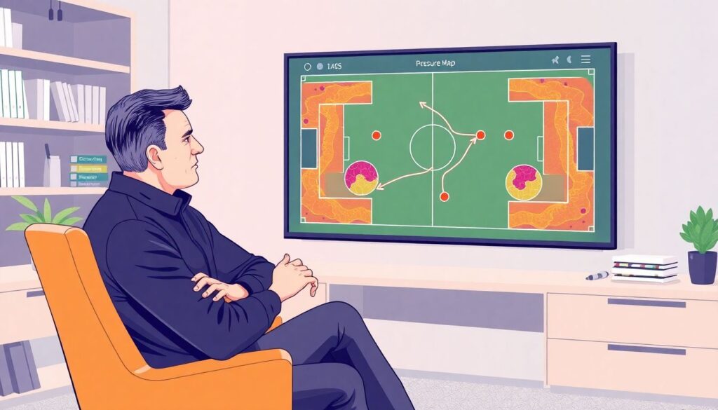 Интерактивная карта зон давления и проходов в матче - иллюстрация