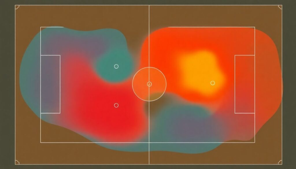 Интерактивная карта зон давления и проходов в матче - иллюстрация